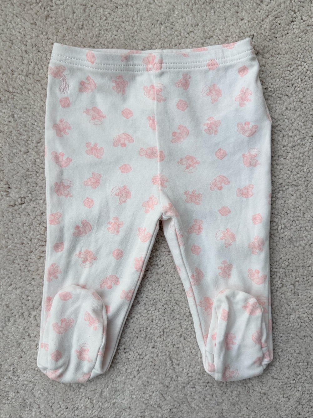 Ralph Lauren White and Light Pink Infant 3-Piece Pajama Set - Picture 14 of 16